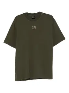 Хлопковая футболка с вышитым логотипом 44 LABEL GROUP, зеленый