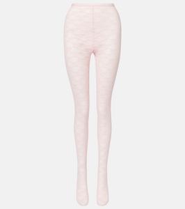 Колготки с цветочным кружевом Self-Portrait, розовый