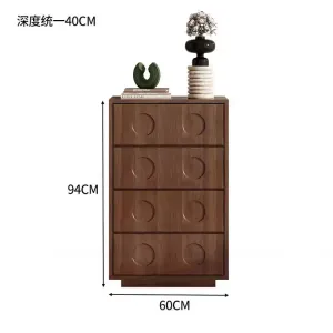 Yu Senyi Комод 70 см для спальни и гостиной из массива дерева, 4 ящика, настенный монтаж