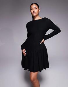 Супермягкое мини-платье с заниженной талией и корсетом ASOS DESIGN черного цвета