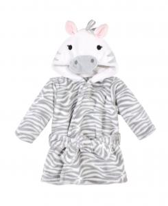 Мягкий и забавный халат с изображением животных Hudson Baby, Gray zebra