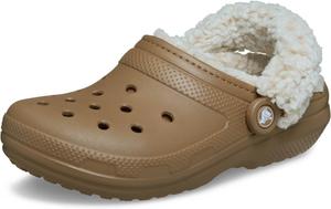Классические сабо Crocs унисекс для взрослых на флисовой подкладке, мягкие тапочки для женщин и мужчин, Sepia