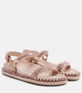 "Pyrabizz" кожаные сандалии с шипами Christian Louboutin, Leche/Lin Leche