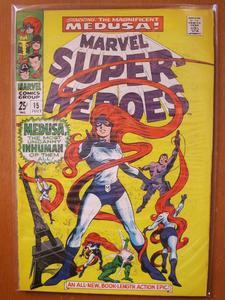 Marvel Super-Heroes #15, July 1968. Inhumans, 1950s Captain America and Sub-Mariner (Marvel Comics)