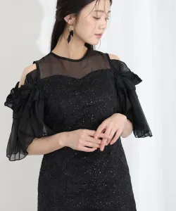 Платье из цветочного тюля, свадебное платье, вечернее платье Pourvous, цвет Black