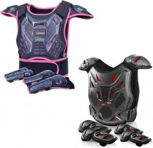 Улучшенный комплект защитной экипировки для детского мотоцикла StarknightMT для мотоспорта, красно-розовый., red