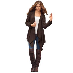 Женский кардиган больших размеров с платком и подолом Roaman's Plus Size, цвет Chocolate