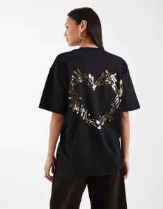 Черная футболка etta с цветочным принтом на спине AllSaints