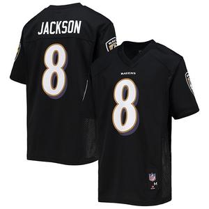 Молодежная реплика футболки Lamar Jackson Baltimore Ravens черная Outerstuff