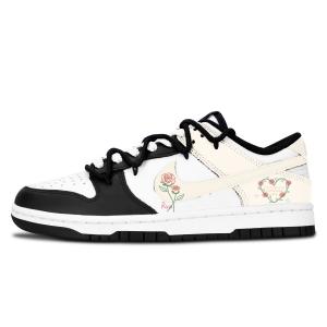 Nike Детские низкие скейтбордистские кроссовки Dunk Rose с надписью "Heartfelt Words", нескользящей подошвой, легкой амортизацией, светло-желтого цвета