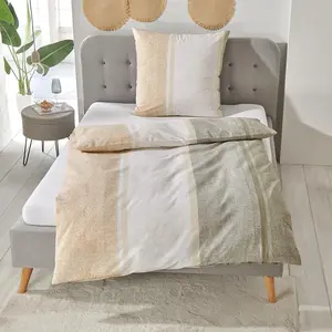 Постельное белье Dream Sleep Seersucker Stuttgart бежевый 135x200 см + 80x80 см Traumschlaf