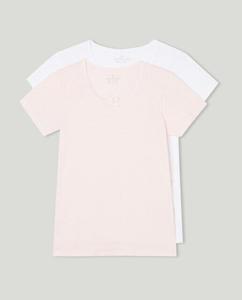 Комплект из 2 футболок для девочек с короткими рукавами Cotton Juice, розовый