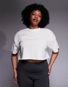 4505 Curve Icon укороченная футболка из плотного хлопка с быстросохнущей отделкой кремового цвета