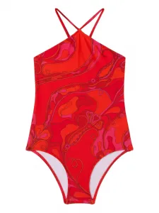 Купальник с принтом "Орхидея" Pucci Junior, красный