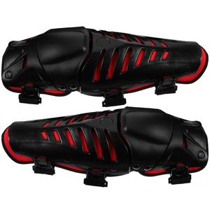 Мотоциклетные наколенники и защита голени, защитная экипировка для мужчин, защита для езды на велосипеде на открытом воздухе с регулируемой трехсекционной конструкцией, черный корпус с красной тканью для бездорожья и экстремальных условий STAHAD, Red