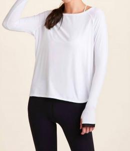 Футболка реглан Fractal белого цвета с черным Alala