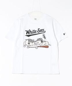 Футболка с принтом Peanuts x MLB, белая