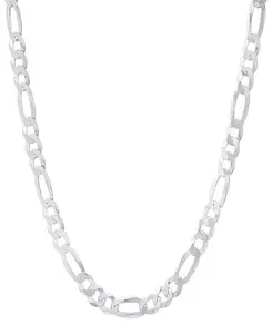 Ожерелье унисекс из стерлингового серебра Figaro superflat Steeltime, silver