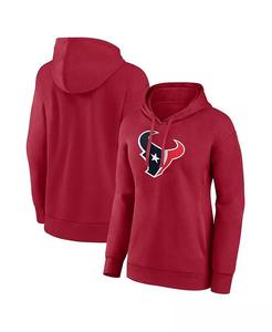 Женская красная толстовка с капюшоном с логотипом Houston Texans Primary Fanatics