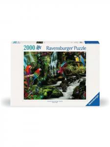 Пазл Ravensburger, 2000 деталей. Разноцветные попугаи в джунглях разных расцветок