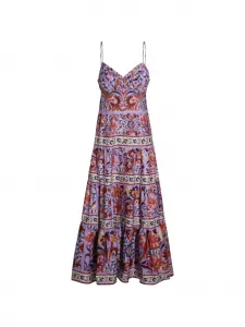 Платье с цветочным принтом и пуговицами FARM Rio, фиолетовый