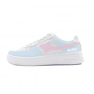 XTEP Женские сине-розовые скейтерские кеды Air Force One с амортизацией и износостойкой подошвой, цвет Blue Pink