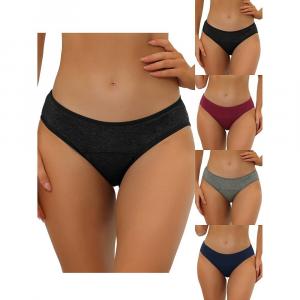 5 упаковок женского нижнего белья, хипстерские трусики со средней талией, доступны в размерах больших размеров ALLEGRA K, цвет Blackblue Grayburgundy