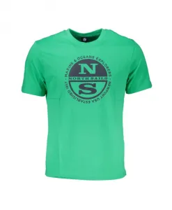 Зеленая хлопковая футболка с принтом и логотипом North Sails, зеленый
