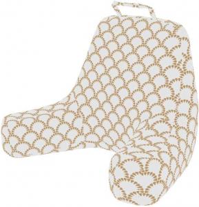 Абстрактная наволочка для подушки для чтения Ambesonne, демонстрирующая японский стиль полукругов, образованных каплями и круглыми элементами, мягкая набивная наволочка с принтом, размер XL, верблюжий и белый цвета., Camel And White