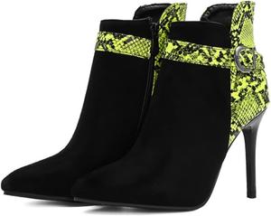 Женские ботильоны CoceMoce на высоком каблуке-стилетто с острым носком, короткие ботинки с молнией, змеиный принт, осенне-зимняя обувь для платьев, вечерние, для свиданий и бальных танцев