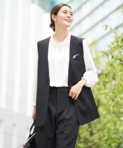 Жилет с V-образным вырезом и двойным перекрестным кроем Можно стирать/Легкий уход/Эластичный Avv, цвет Black