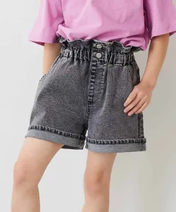 Джинсовые шорты с высокой талией и оборками Raku, джинсовые брюки, укороченные брюки, весна/лето 2015 Devirock, цвет Chemical Black