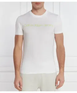 Футболка с логотипом учреждения Slim fit Calvin Klein Jeans, белый