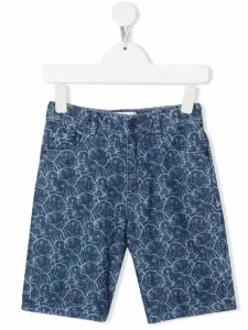 Шорты с анималистичным принтом Kenzo Kids, синий
