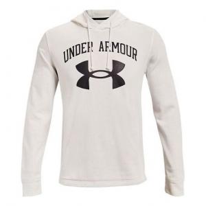 Толстовка rival terry logo hoodie 'white black' Under Armour, белый