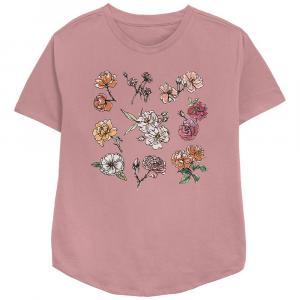 Женская футболка свободного кроя с графическим рисунком и акварельной живописью, цвет Mauve