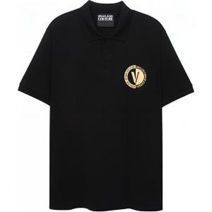 VERSACE JEANS COUTURE Мужская черная поло SS23
