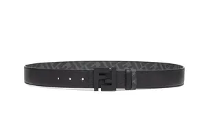 Мужской кожаный ремень Fendi, черный