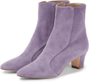Женские ботильоны Zszszsu с круглым носком, боковой молнией и низким каблуком, универсальные для работы, вечеринок и вечера, размер 4-16 US, Medium Purple