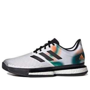 Кроссовки solecourt 'white black silver metallic' Adidas, белый