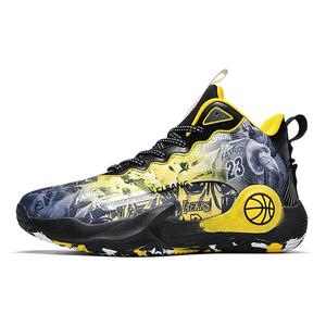 Баскетбольные кроссовки с высоким берцем и противоскользящим покрытием унисекс Wooden Rabbit, Black Yellow