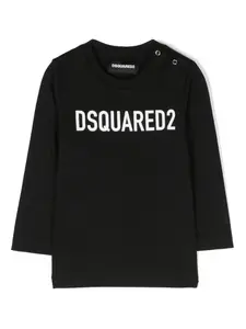 Футболка с длинными рукавами и логотипом DSQUARED2 KIDS, черный