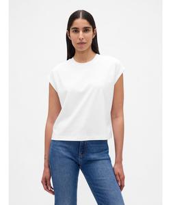 (W) Укороченная футболка свободного кроя из хлопка Supima(R)