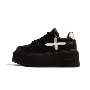 KODI Женские противоскользящие износостойкие низкие скейтерские кеды Black, цвет Black