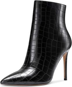 Женские ботильоны Castamere на высоком каблуке с острым носком, без застежки, с пряжкой, на шпильке 10 см, Black Crack