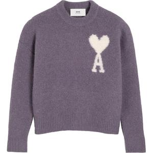 Ami Paris Ami De Coeur Wool Blend Sweater AMIPARIS, светло-фиолетовый