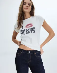 Белая футболка с короткими рукавами Stradivarius Positional