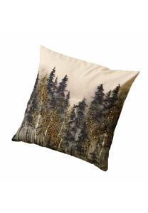 Наволочка Loberon, 50x50 см, серый / золотой