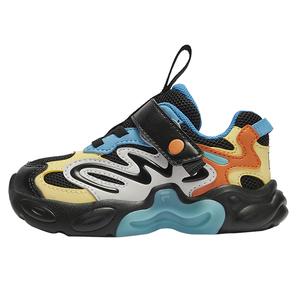 Легкие, дышащие, нескользящие, амортизирующие детские туфли для младенцев и малышей FILA KIDS, черный/синий