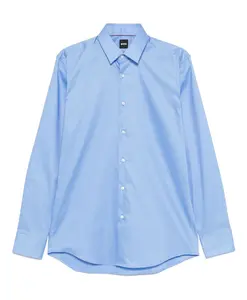 Хлопковая рубашка с дизайнерским кодом Hugo, синий